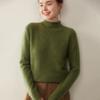 Women's Heathered Cashmere Roll-Neck Sweater - Thickened, Long Sleeve Knit Pullover for Autumn/Winter