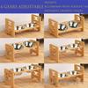 Adjustable Bamboo Wood Double Bowl Stand for Cats and Dogs - Elevate Pet Feeders for Neck Protection