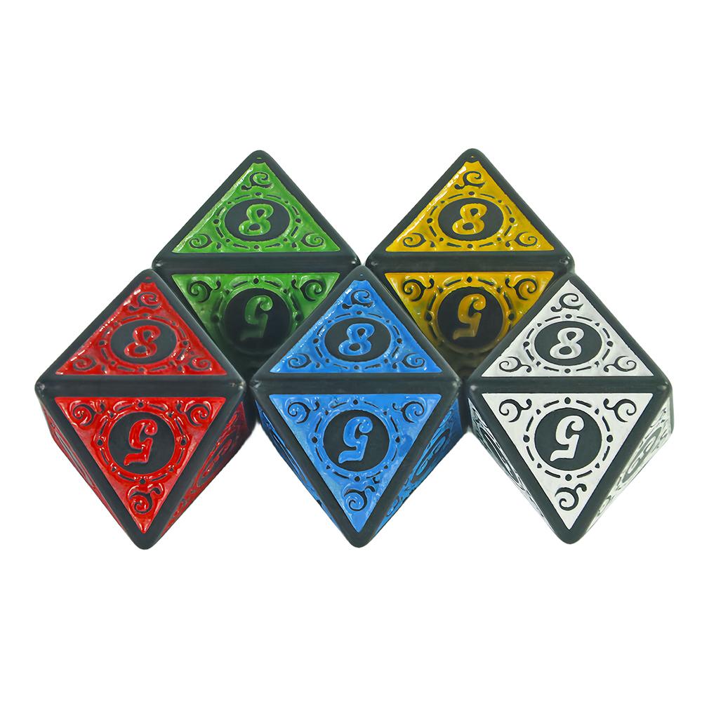 

10 шт. Многогранные кубики 8-гранные игровые кубики набор для DND RPG настольной игры разноцветный