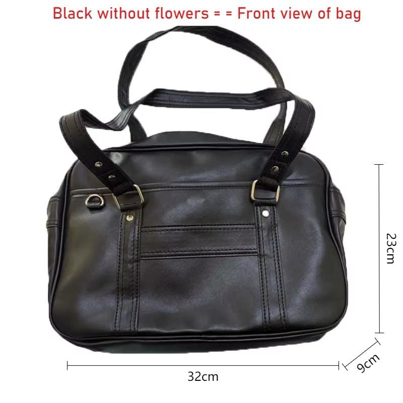 Nieuwe Dames Japanse JK Uniform PU Tas Student Commuter Schooltas Grote Capaciteit Eén Schouder Overdwars Tassen Handtas Draagtas black