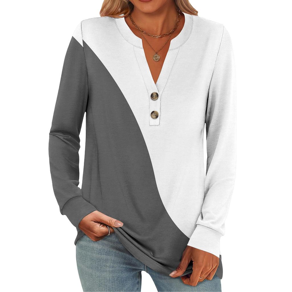 T-shirt à manches longues imprimé décontracté pour femme