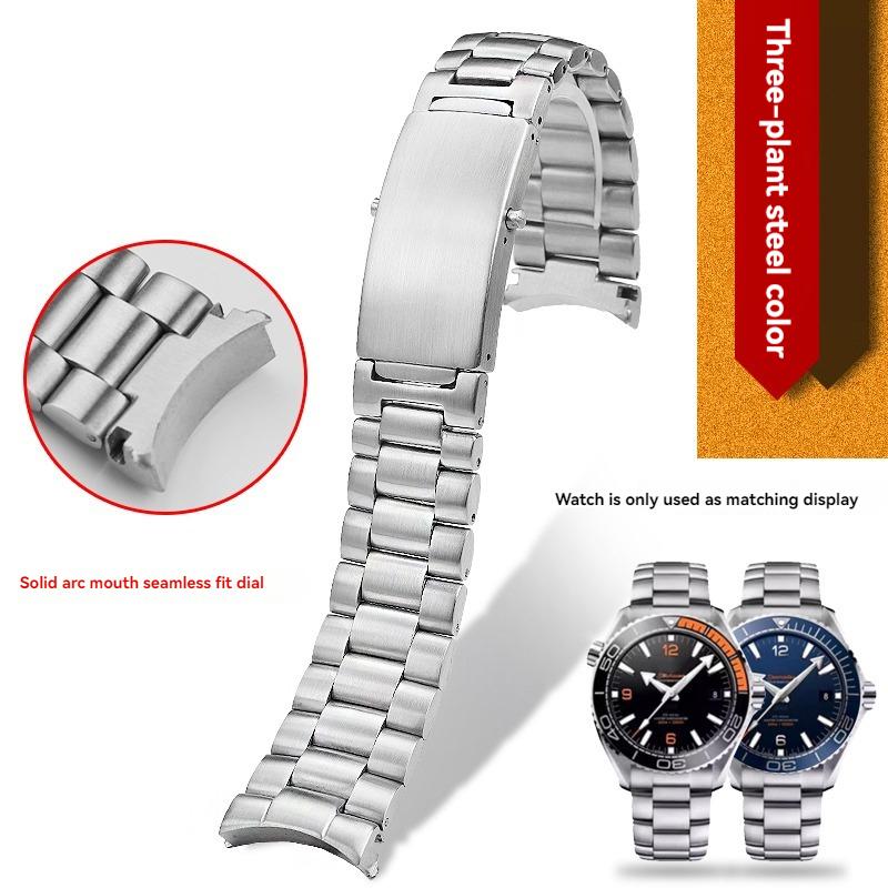 Pro řemínek k hodinkám Omega Seamaster 600 Ocean Universe 300 Nerezová ocelový náramek na hodinky Pevný zakřivený konec 18mm 20mm 22mm