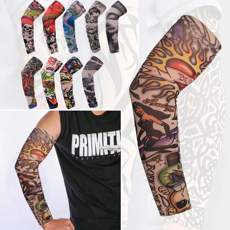 1PC Cooling Outdoor Sport Tattoo Arm Cover Summer Sun Protection New Running Sportswear Flower Arm Sleeves