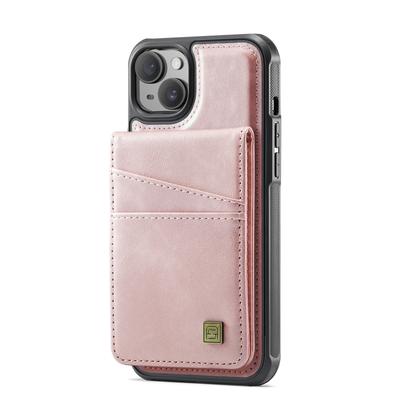 For iPhone 15 Plus Case AUTSPACE A12 Leather Phone Case with Detachable Card Bag