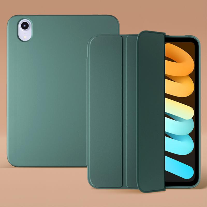 Dreifach faltbare Standabdeckung für iPad mini 6 Hülle 2021, weiche Silikon-Rückseite, iPad mini 6, iPad Mini 6. Generation, stoßfeste Schutzhülle