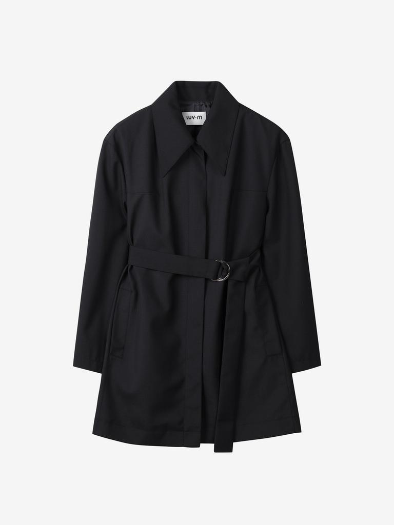 Luvm Wool Trench Half Coat_Black