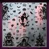 Halloween sticker black horror atmosphere death glass sticker mall window scene arrangement bat static sticker