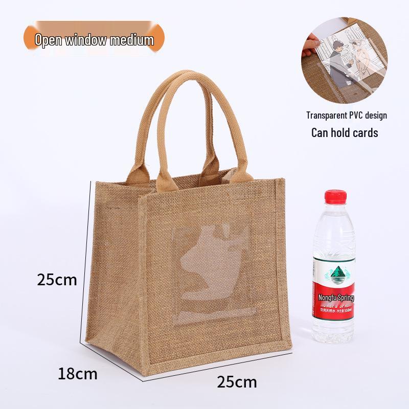 Sac fourre-tout en toile de jute: Sac de courses en jute peint à la main DIY, Lin polyvalent graffiti