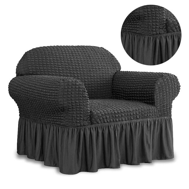 1 Seat European Style Armchair Cover with Skirt Stretch Sofa Slipcover for Living Room Elastic Sofa Corner Sofa Couch Cover