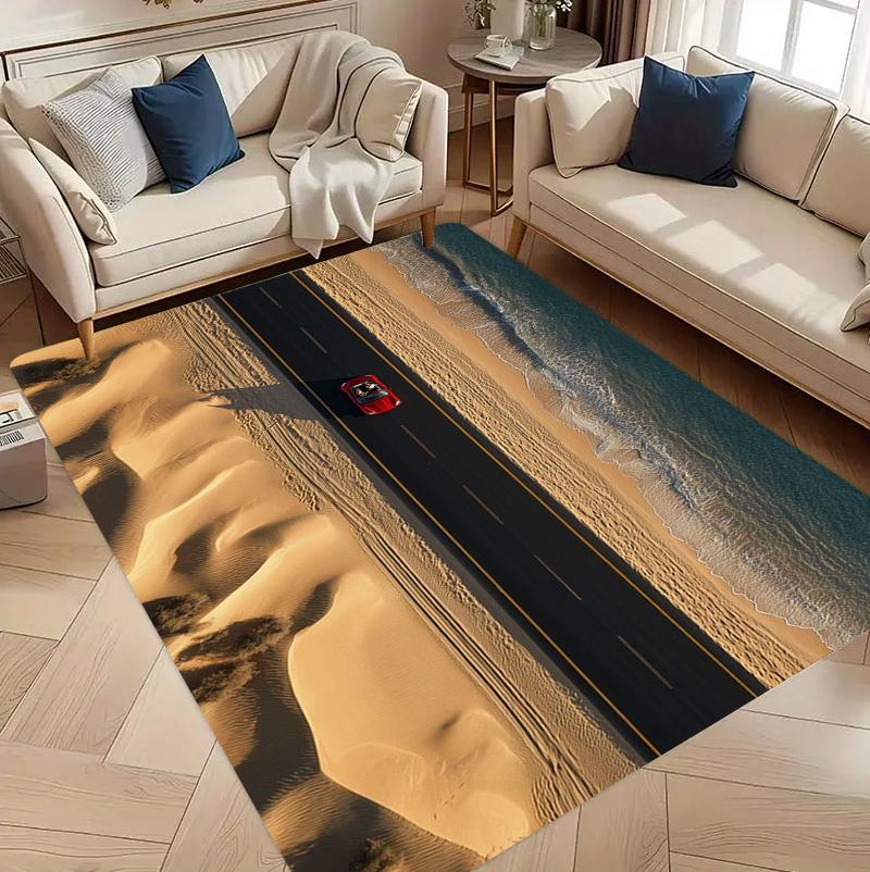 

Cool Race Car Area Rug Romantic Red Rose Petal Print Non-Slip Washable Carpet Retro Doormat for Living Room Bedroom Gameroom 40x60CM