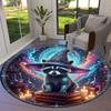 Magical and cute animalsRound Area Rug,Carpet Rug for Living Room Bedroom Sofa Playroom Decor,Non-slip Floor Mat