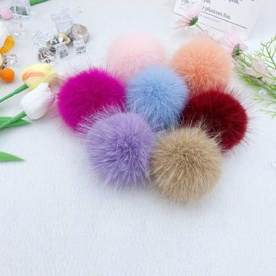 Bunter Kunstfuchs-Pompon für Hüte, Schuhe, Taschen und Kissenverzierungen