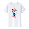 Kawaii Disney Cartoon Minnie Printed T Shirt Women Fashion Mickey Mouse White Oversized T Shirt Female Clothes Ladies T-shirts