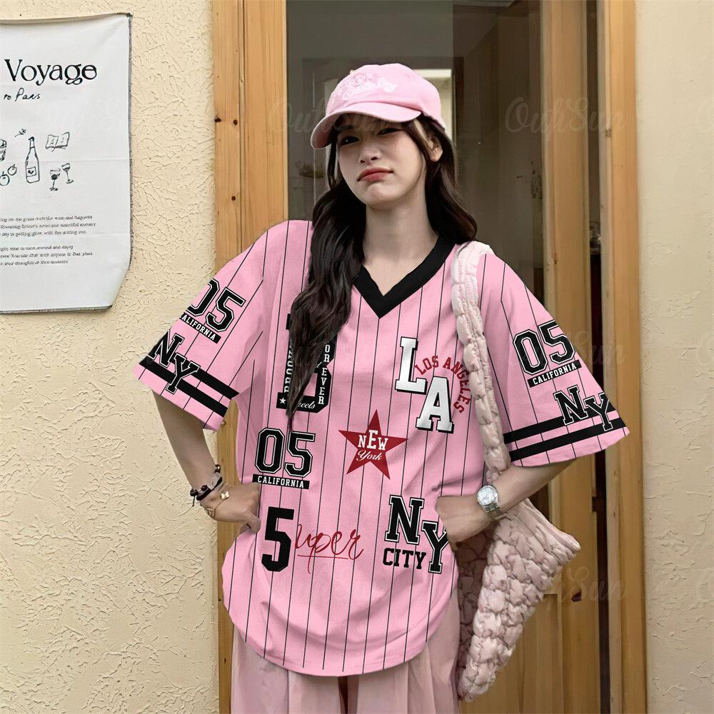 Women s t-shirt summer new women s short-sleeved V-neck sexy T-shirt street top 6XL