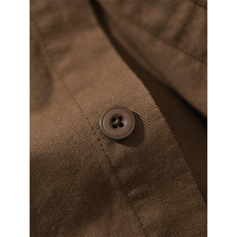 Summer American-Style Casual Short-Sleeve Shirt for Men, Loose Fit for Big and Tall Guys, Pure Cotton Work Shirt Jacket with Heavy Texture