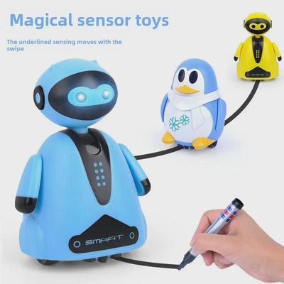 Douyin Light-Sensing Line-Following Dinosaur & Penguin Robot Pen Toy for Kids