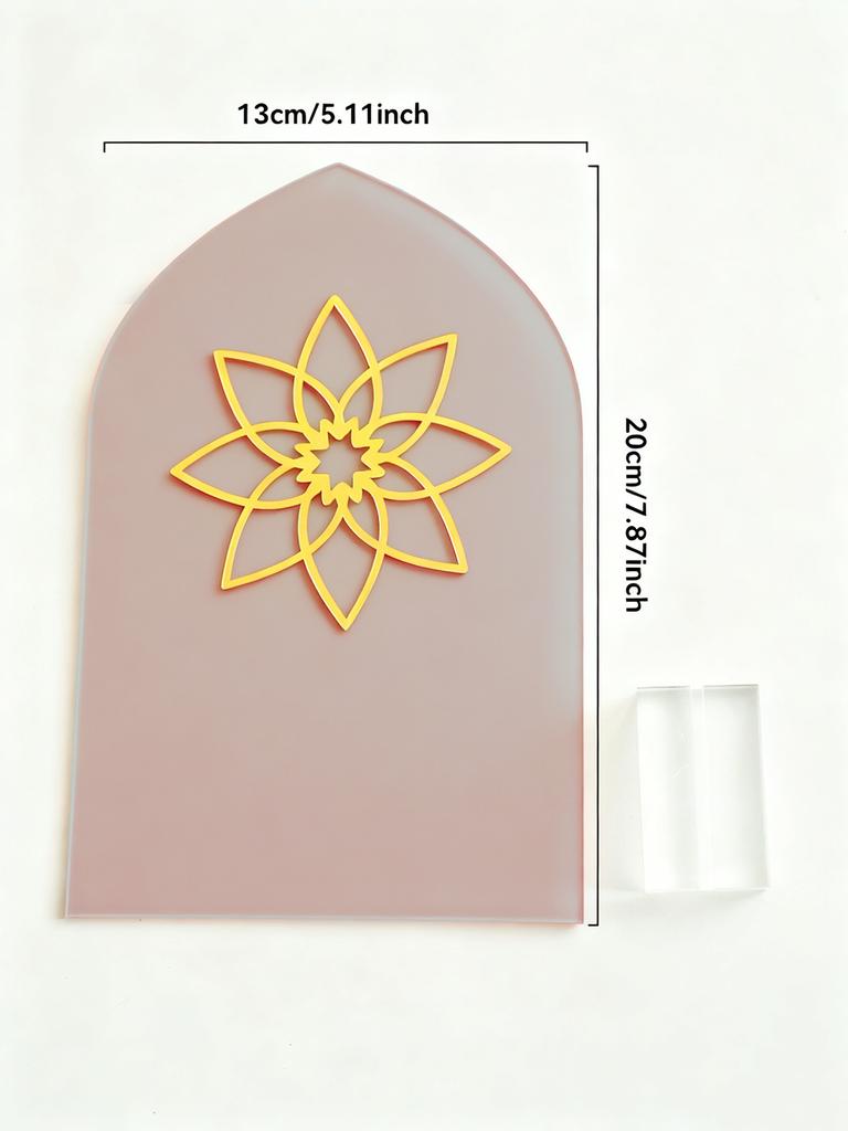 Islamic Ramadan Table Decor Lantern Moon Flower Acrylic Ornaments for Eid Mubarak Kareem Muslim Festival Home Desktop Decor Gift