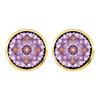 Enamel Mandala Lotus Earrings Henna Yoga Jewelry Stud Earrings For Women Charm Art Picture OM Symbol Buddhism Zen Glass Jewelry