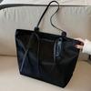 Tote Bag For Women Nylon Large Capacity Shoulder Bag With Zipper Satchel Purse Solid Color For Work Travel Shopping Shopper Bag