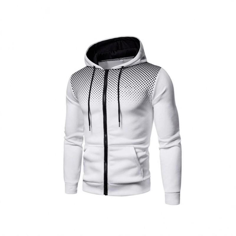Mens Hooded Zip-Up Sweatshirt Lightweight Casual Sport Pullover Fall