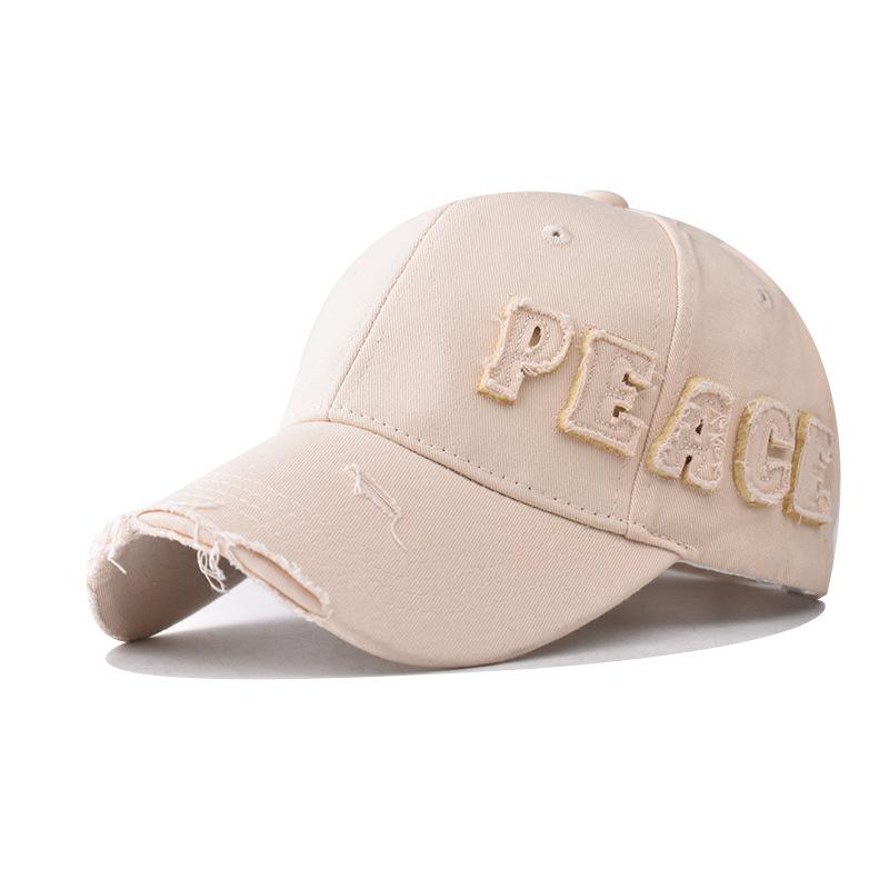 New Cotton Three-dimensional Patch Embroidered PEACE Embroidered Baseball Cap Plus Hard Oxford Lining Hat Unchanged