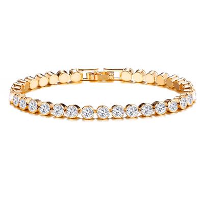 Super Shiny European-American Ladies Roman Zircon Crystal Tennis Bracelet