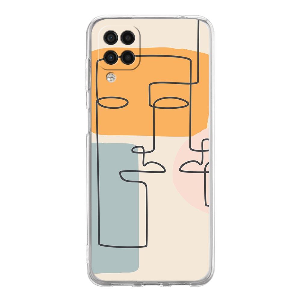 

Чехол для телефона Samsung Galaxy A13 A51 A71 A21S A12 A31 A52 A41 A23 A53 A73 A32 5G A03S, чехол для пар, цветок, одна линия, настенное искусство Samsung A73 5G