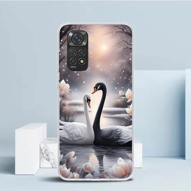 Black Swan Noble Phone Case For Xiaomi Redmi Note 15 14 14S 13 12S 12 Pro Plus 11S 11 11T 11E 10S 10 + Soft TPU Back Cover Redmi