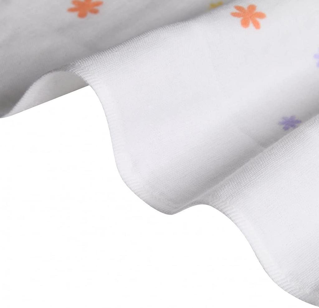 Isamu Shokai Cotton Gauze Bath Made In Floral 90x90cm 100% Towel, Japan, Pattern, White,