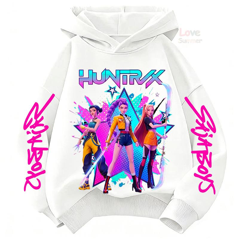 Huntrx KPop Devil Hunter Girls Group Cartoon Children hoodie girls teen Spring Autumn New Style 4 to14 y