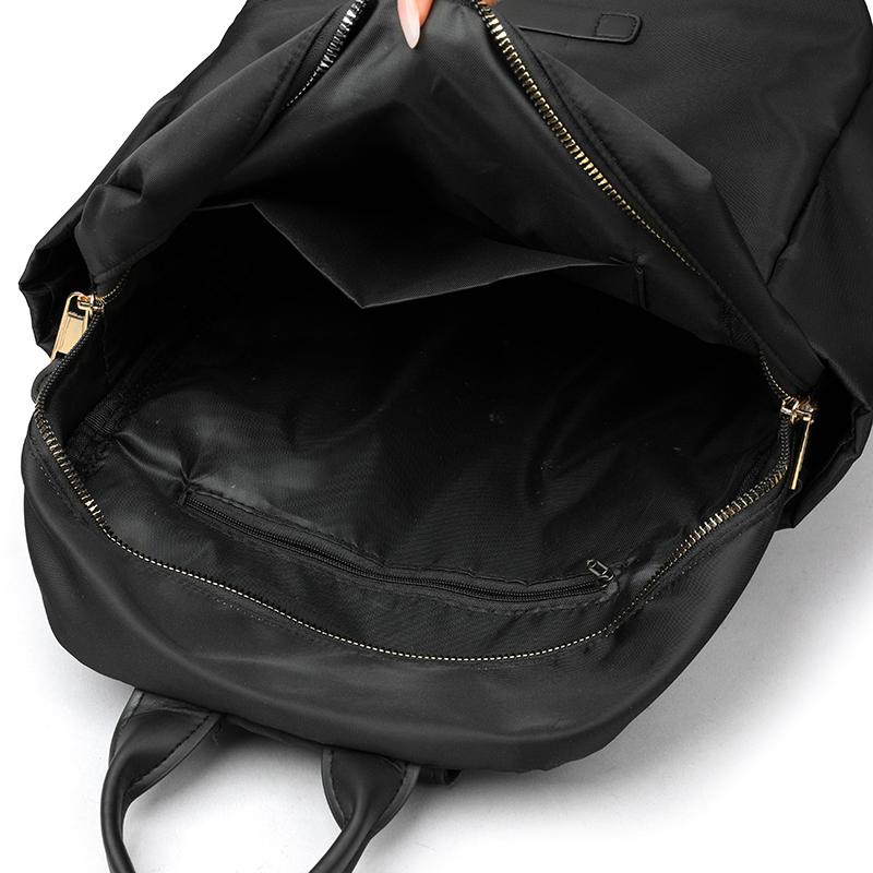 Casual Nylon Backpack Purse with Multiple Front Zipper Pockets Top Handle Everyday Daypack for Women
