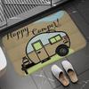 Joyful Camping Car Design Door Mat Cartoon Style NonSlip Entrance Rug for Living Room Bedroom Nursery Garden Balcony Sunroom