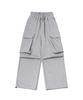 CHAMBROS Cargo Big Pocket Real Wide Sweatpants [Grey]