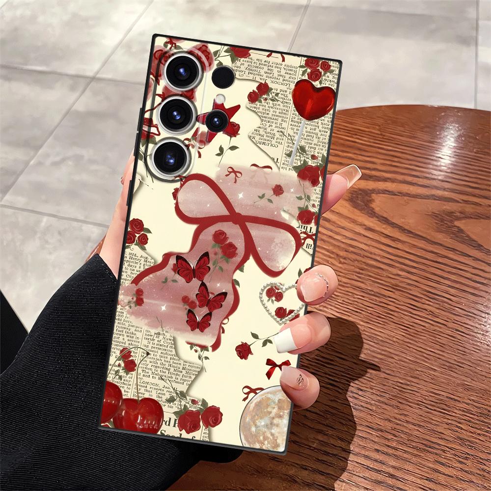 

Rose Bow Case for Samsung Galaxy S25 S24 Plus Note 20 8 9 10 S20 Ultra S26 S23 S21 FE S10 S9 Funda Phone Cover Galaxy S20+