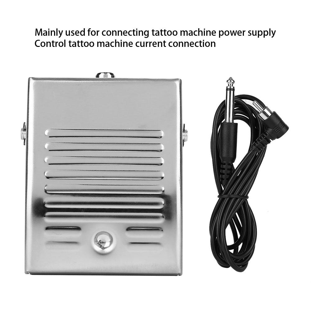 Stainless Steel Tattoo Foot Pedal RCA Interface Tattoo Machine Gun Foot Switches