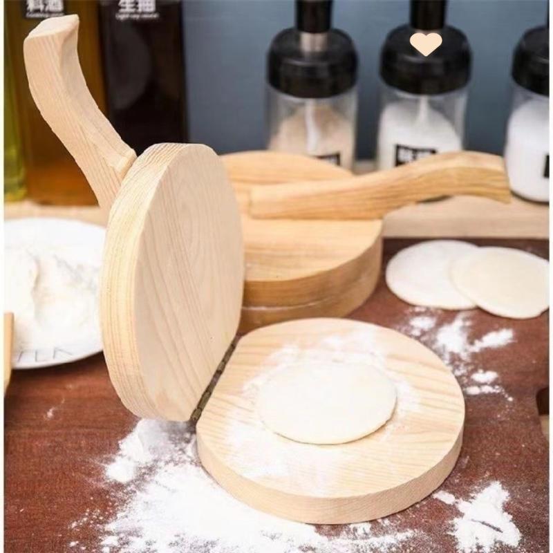 Solid Wood Dough Press Tool Quick Easy Dumpling Skin Presser Home Dumpling Wrapper Skin Making Mold Kitchen Pastry Baking Tools