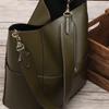 New Women's Bag Leather Cowhide Bucket Bag Shoulder Portable Shopping Trend Bag