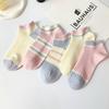 Women's Candy Color Double Needle Cotton Socks – Summer Non-Slip, Breathable, Sweat-Absorbent, Low-Cut Korean Style.
