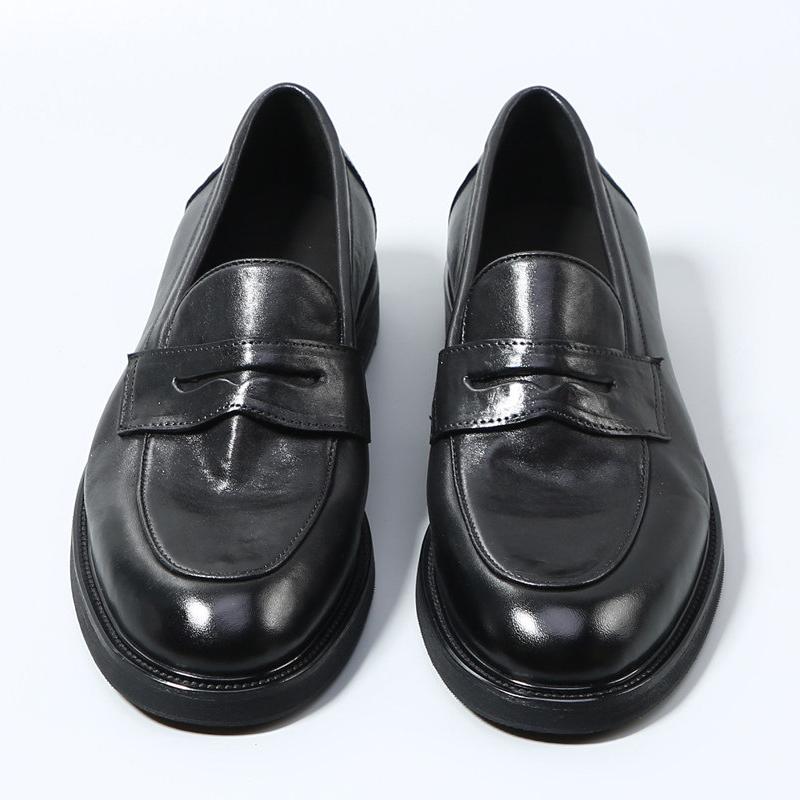 Luxury Design British Loafers Slip On Genuine Leather Breathable Comfortable Black Oxfords Men'S Classic Commuting Formal Shoes