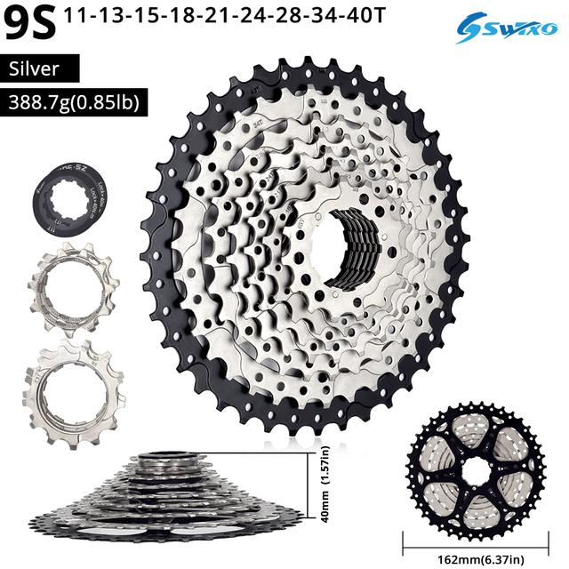 SWTXO Fahrradkassette 12 11 10 9-Gang-MTB-Ratsche HG 8 V 9 V 11 V 12 V 10 V Mountainbike-Kettenrad 32/36/40/42/46/50T