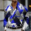 Luxury Shirt 3D Flower Printed Shirt Men's Fashion Shirt Men's Flap Collar Shirt Beach Menswear Business