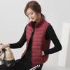 Women's Ultra-Lightweight White Duck Down Vest - Thin Style with Stand Collar