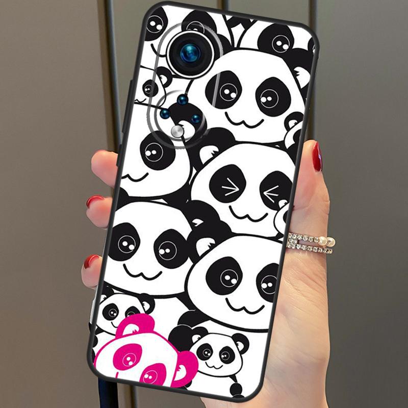 Cute Cartoon Panda Case For Honor X8b X9b 90 70 50 Magic 5 Pro Magic 6 Lite X6 X7 X8 X9 X6a X7a X8a X9a Cover