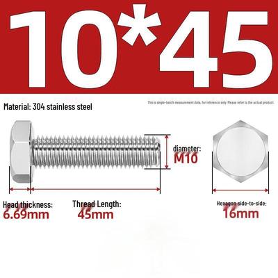 304 Stainless Steel Bolt with Lock Nut