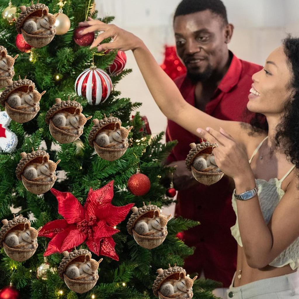 Animal Ornaments 3D Funny Cute Pendant Christmas Tree Decor For Indoor Outdoor Living Room Wall Door Mantel Fireplace Farmhouse