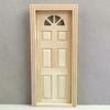 1 Set 1/12 Wooden Unpainted 6-Panel Door Dolls House Miniature Fairy Garden Decoration Furniture Accessories