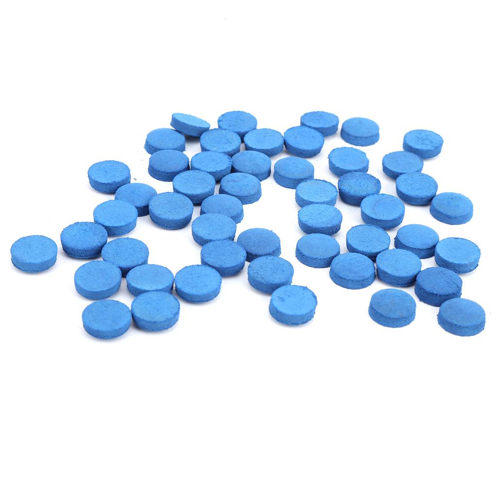 50PCS PU Leather Billiard Pool Cue Tips Pool Stick Replacement Accessory with Storage Box