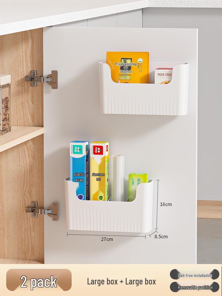 Wall-Mounted Storage Box: Cling Film Holder & Bathroom Organizer
