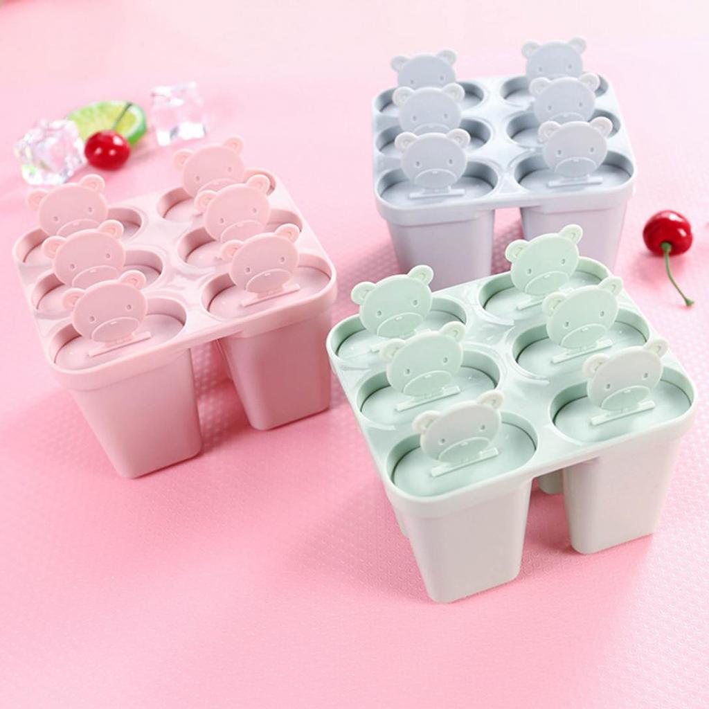 H&K Store 6-slot Ice Cream Lolly Mold DIY Maker Mould Tray Pan Kitchen Tool with Lid