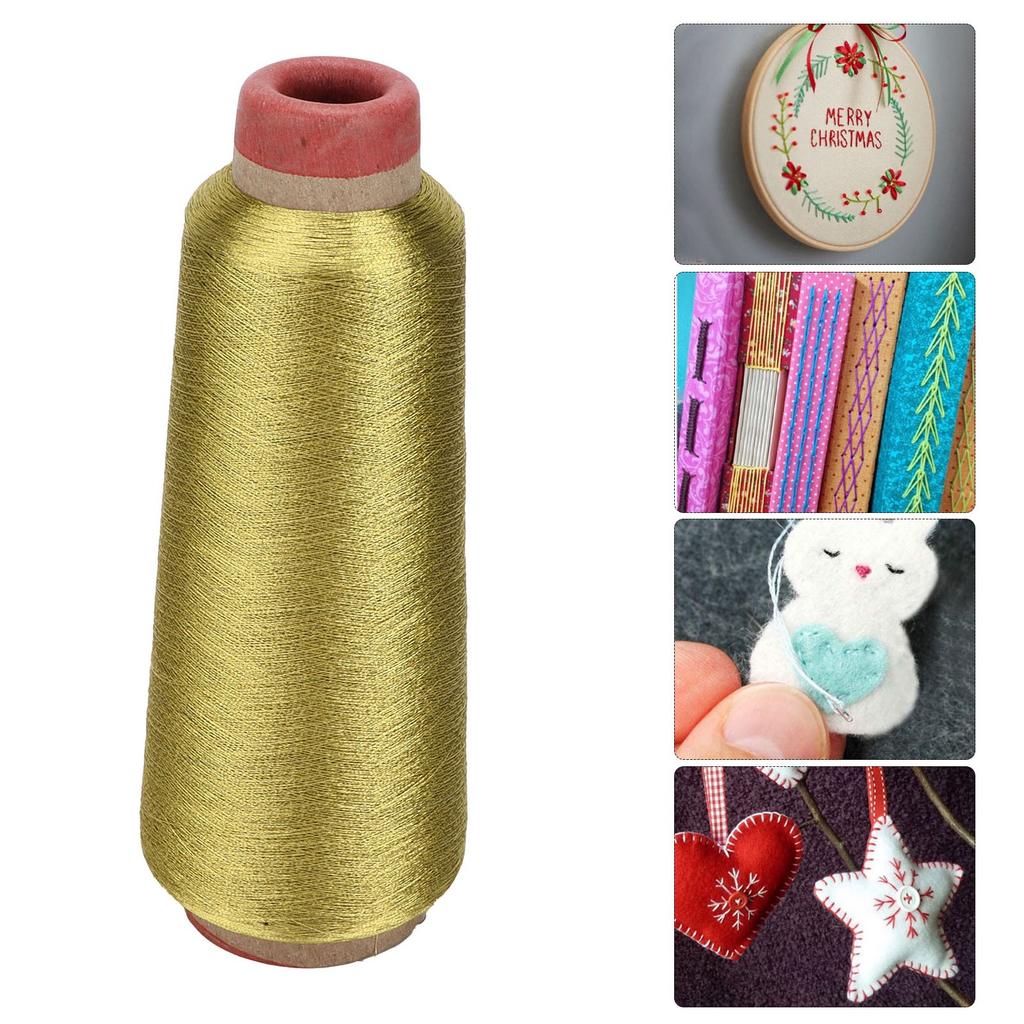 Sewing Thread HardWearing Household Polyester Yarns for   Embroidery Machine Project(Gold )
